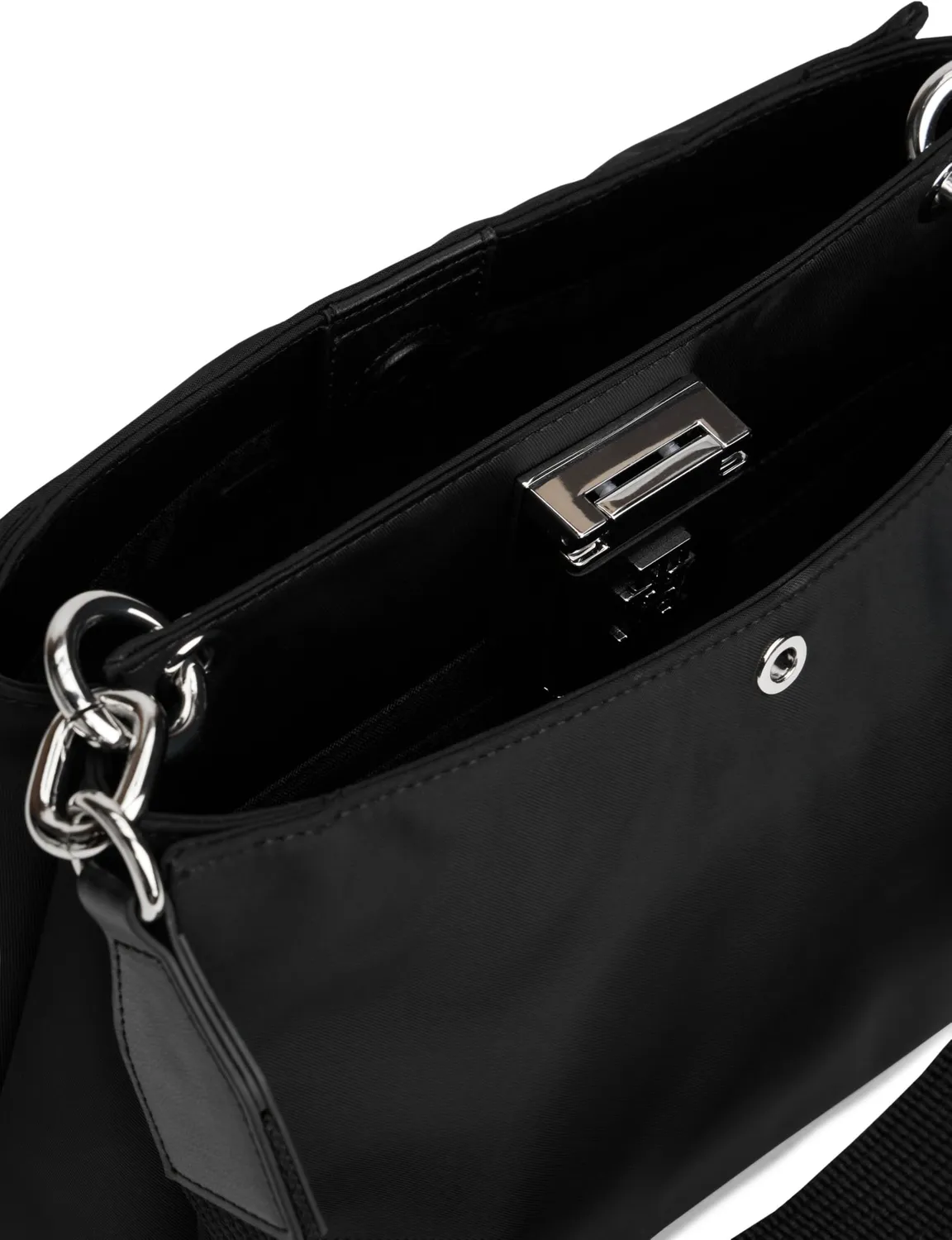 Tommy Hilfiger TH Her Med Satchel Nylon borsa nera