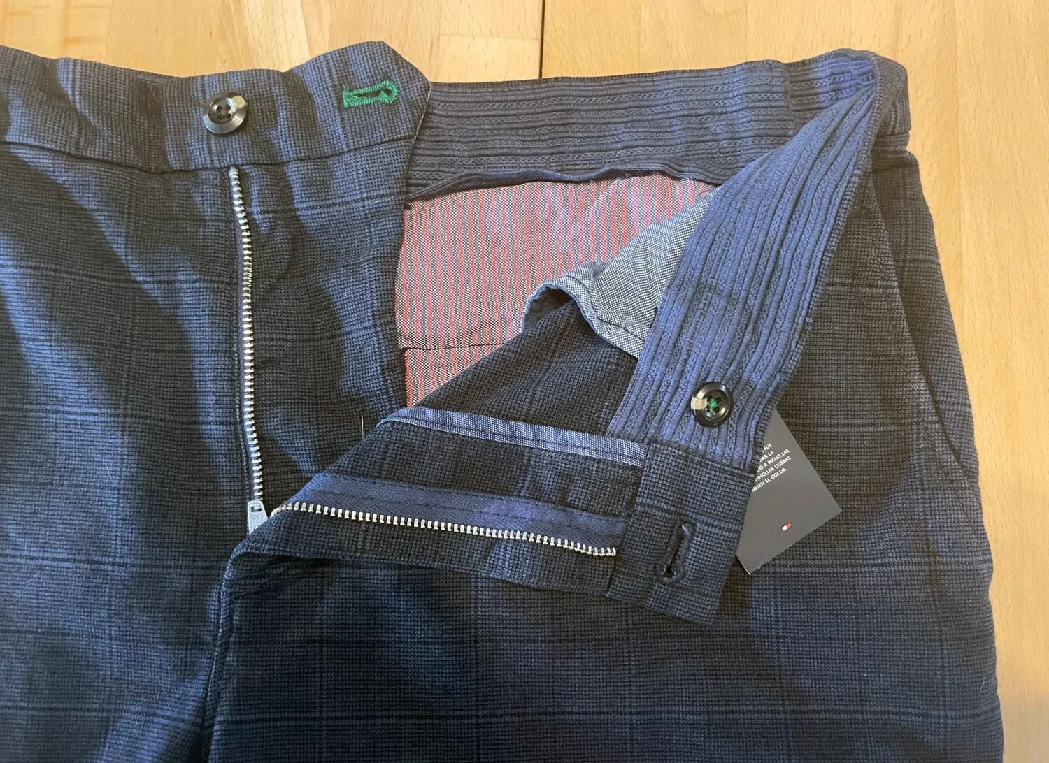 Tommy Hilfiger Denton Satin Straight Fit chino uomo blu