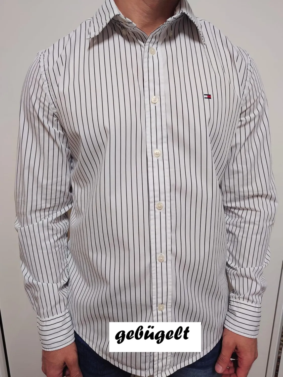 Tommy Hilfiger Flex MW0MW44571 Camicia Uomo L Ancient Blue Stripe