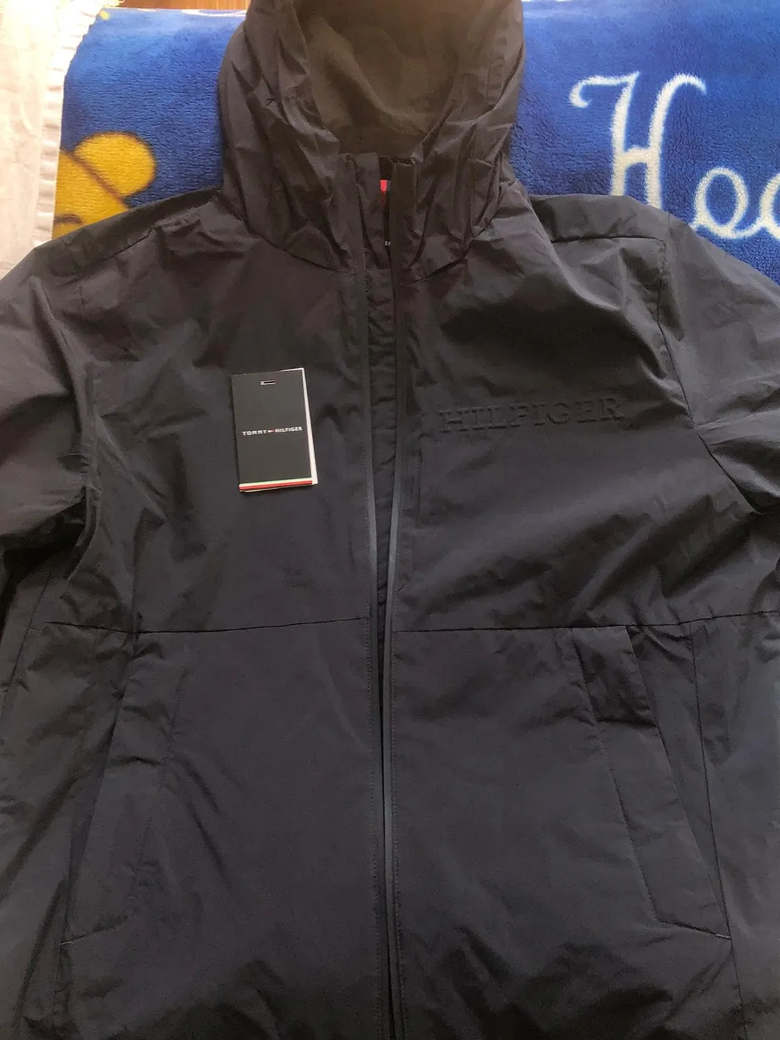 Tommy Hilfiger Branded Hooded giacca a vento uomo con cappuccio
