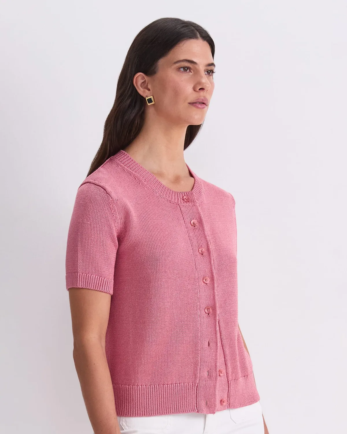 Sportscraft Linen Blend cardigan donna maniche corte