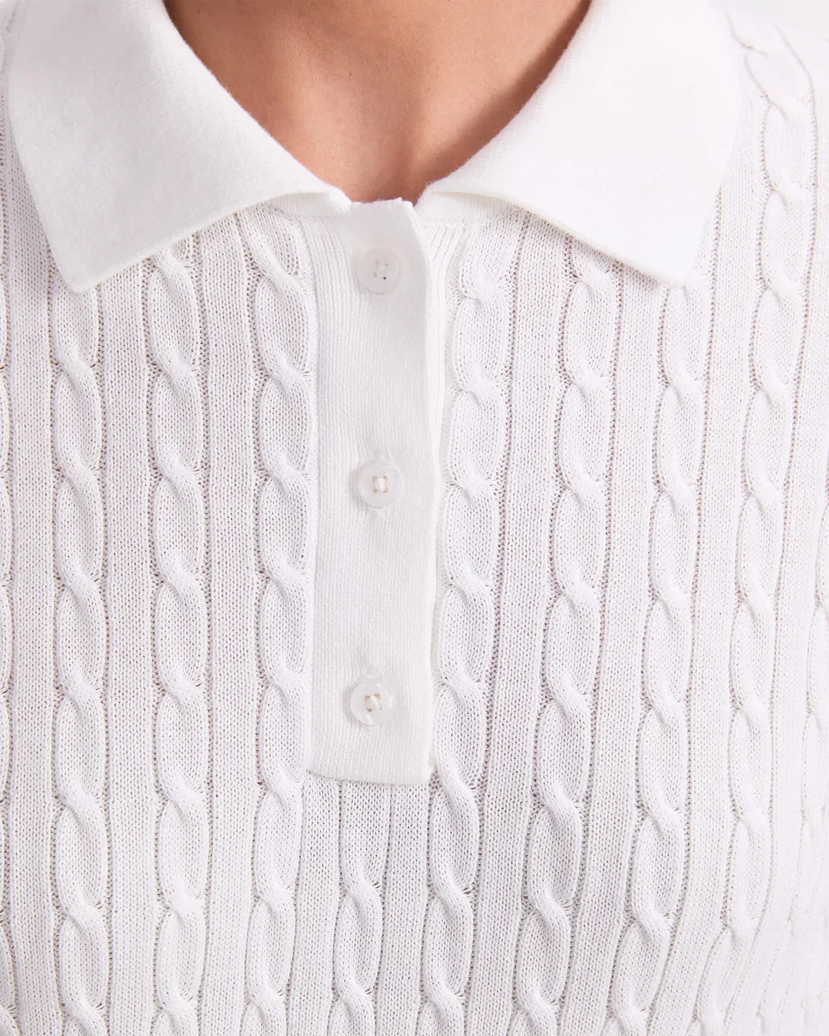 Sportscraft Chiffon Cotton Cable Polo donna in cotone