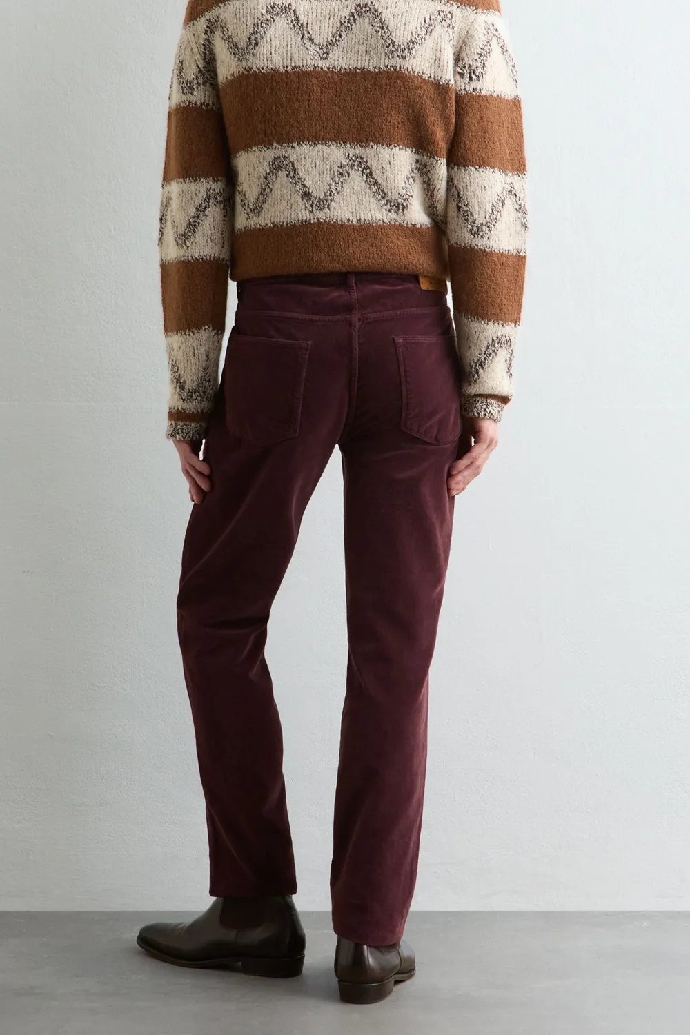 Massimo Alba Alunga pantalone rose brown velluto