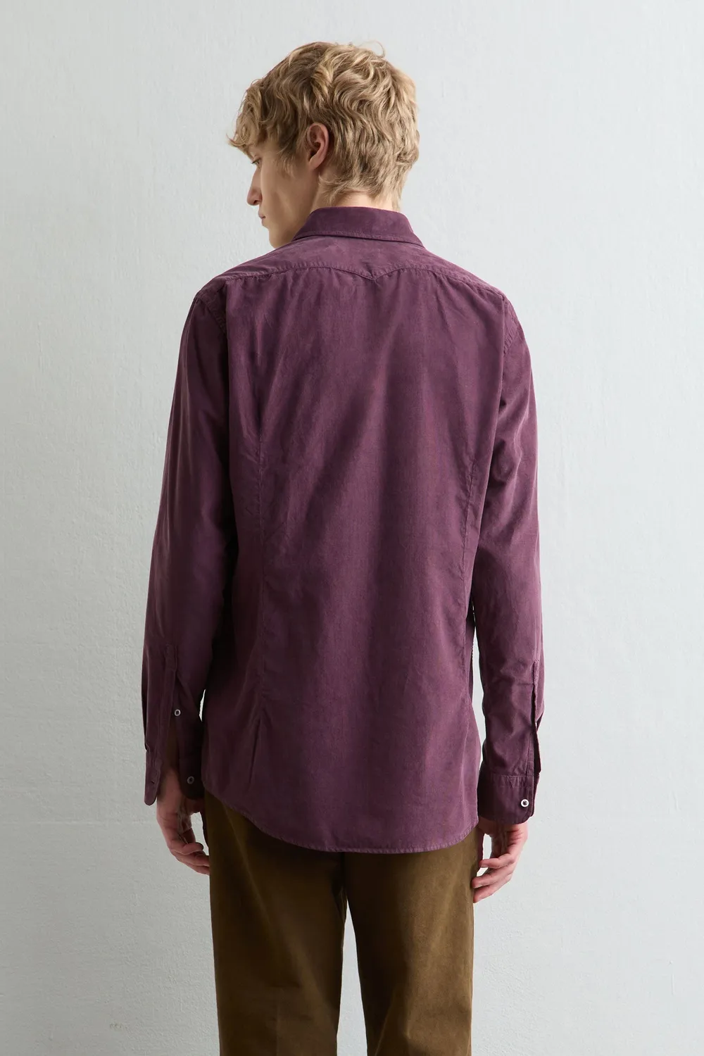 Massimo Alba Genova Camicia Uomo Tibetan Red Velluto