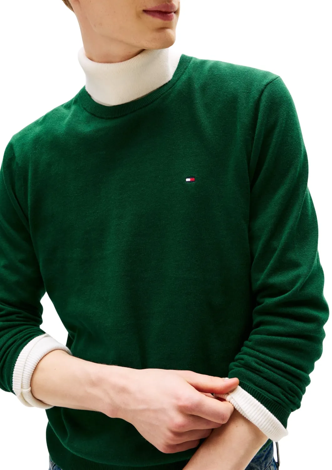 Tommy Hilfiger Essential Cotton Maglione Verde XXL