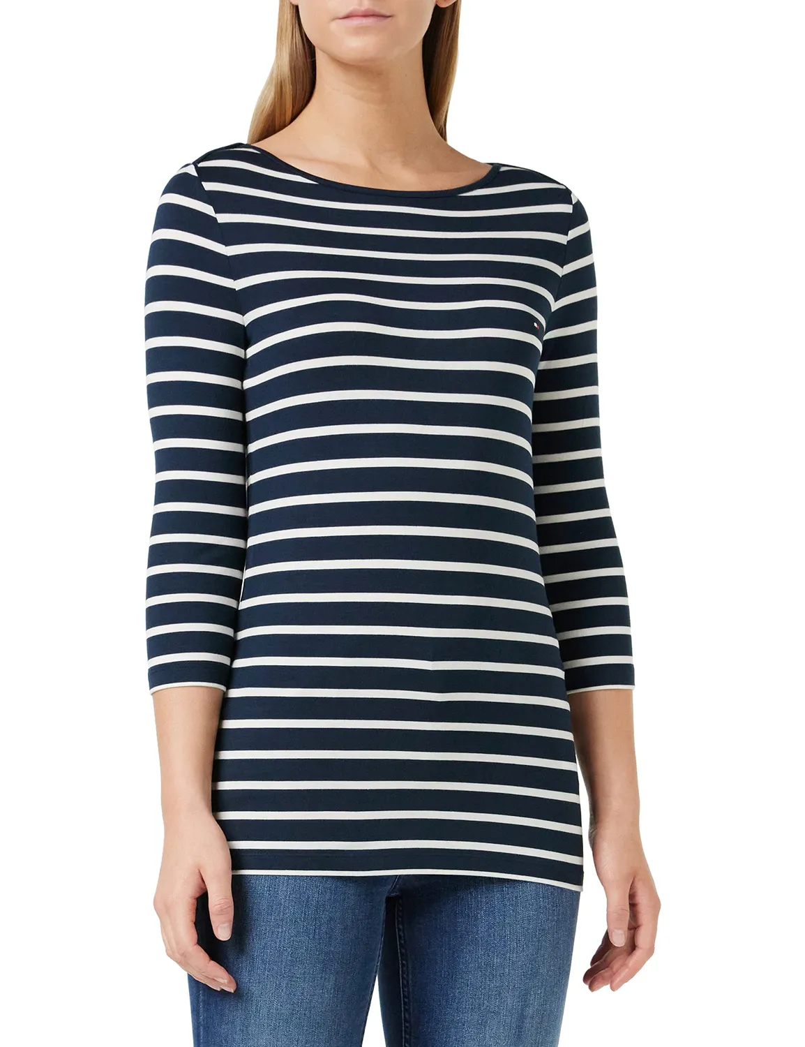 Tommy Hilfiger Heritage Top Maglia Donna Scollo Barca Righe