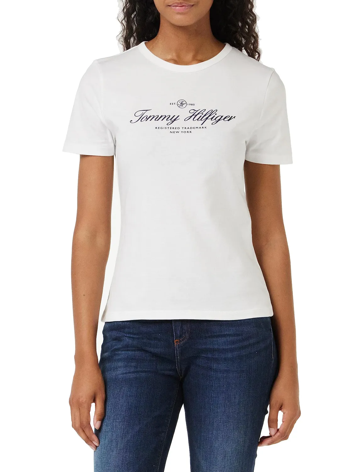 Tommy Hilfiger t-shirt donna scollo rotondo maniche corte cotone