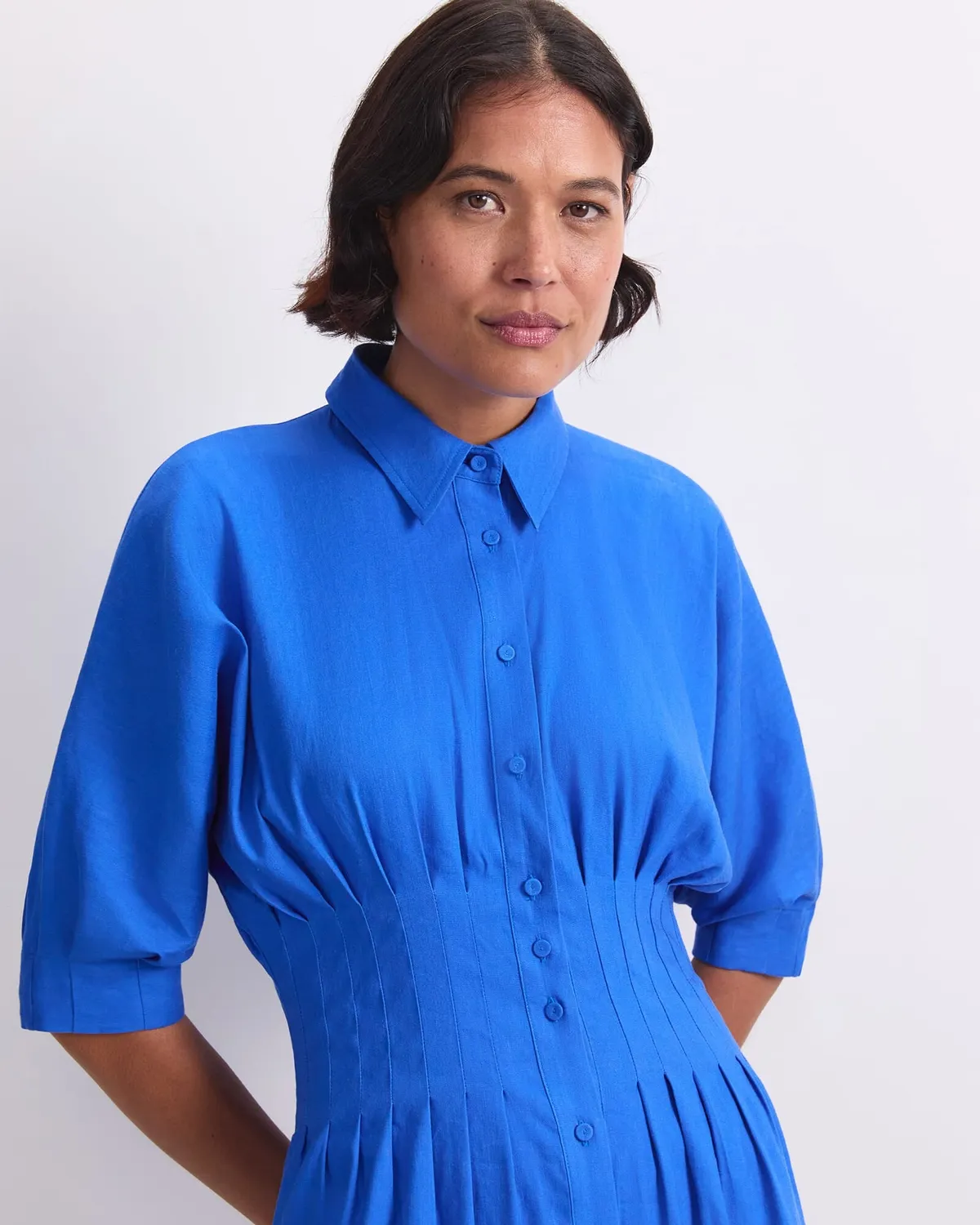 Sportscraft Rosa abito camicia midi con tasche