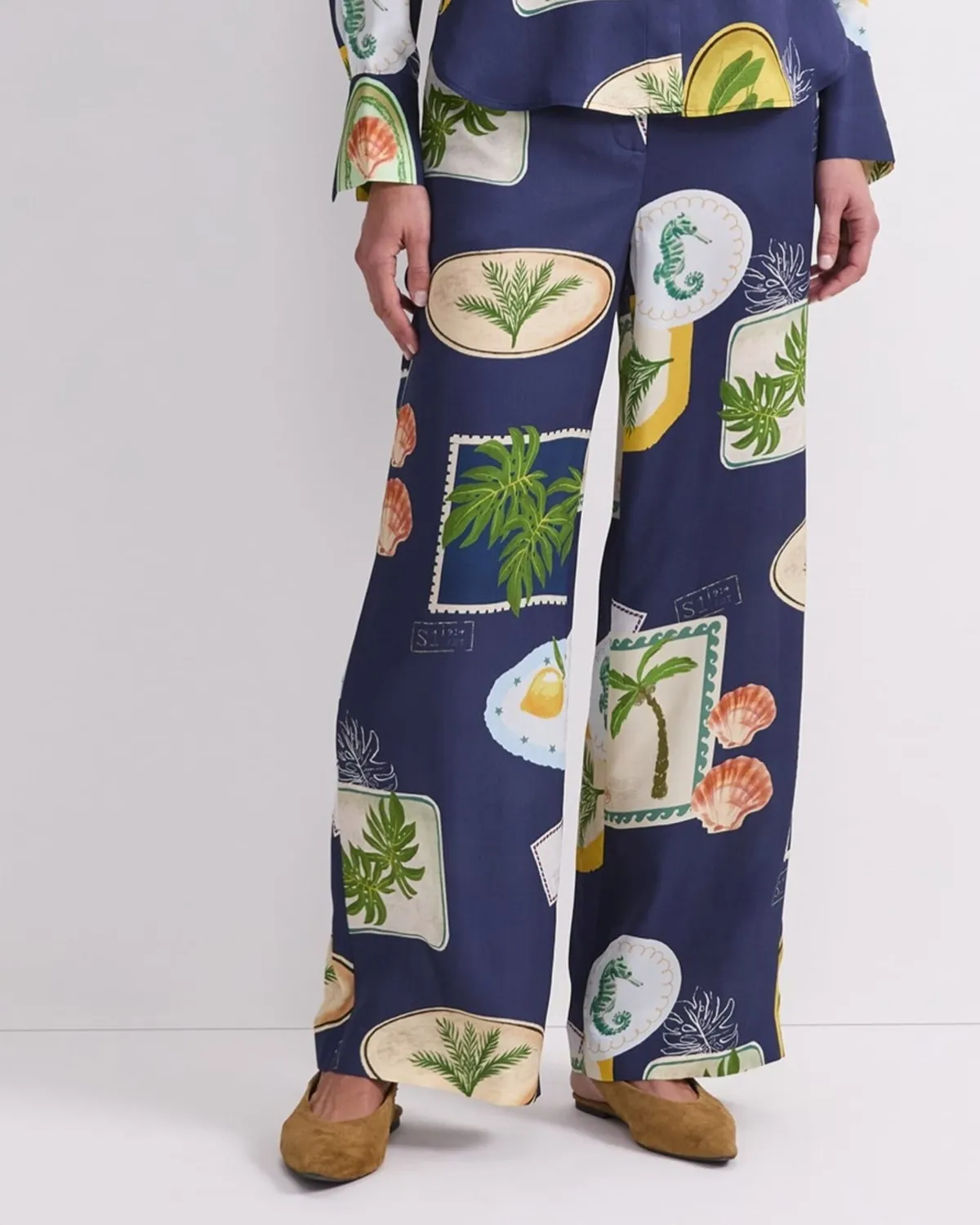 Sportscraft Piper Print pantalone palazzo fantasia elastico