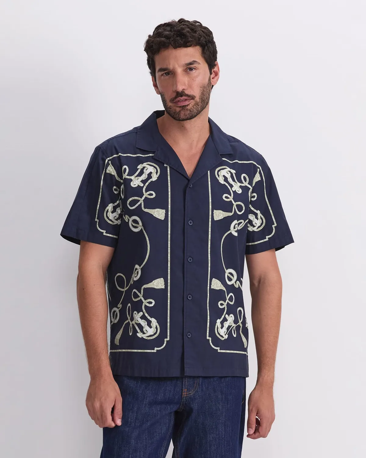 Sportscraft Sardinia Resort camicia uomo cotone fantasia nautica