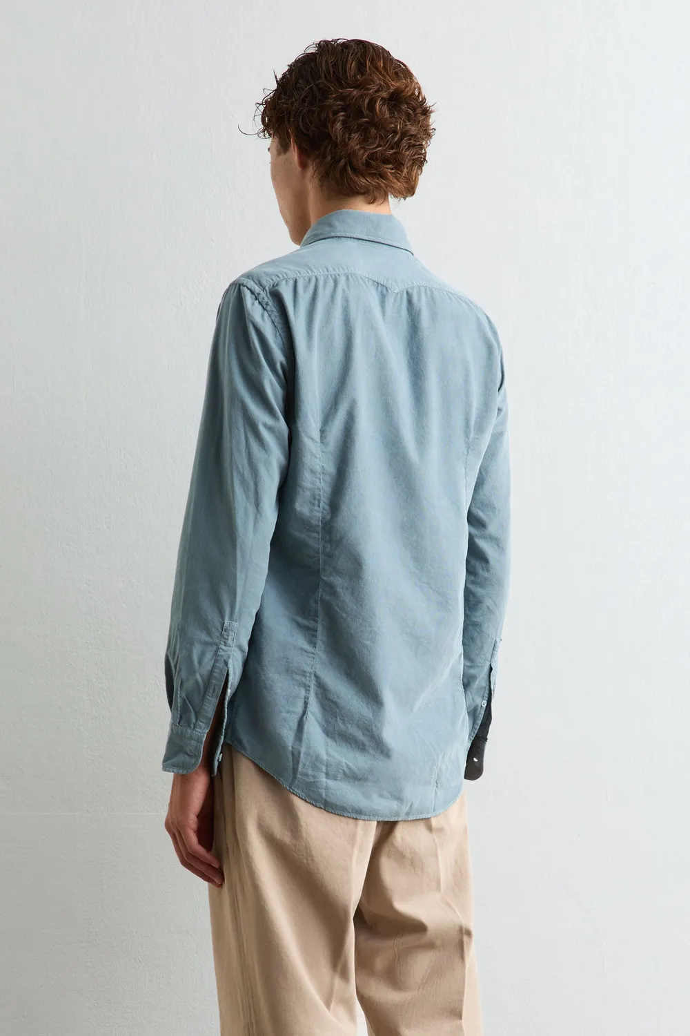 Massimo Alba Genova camicia velluto air blue