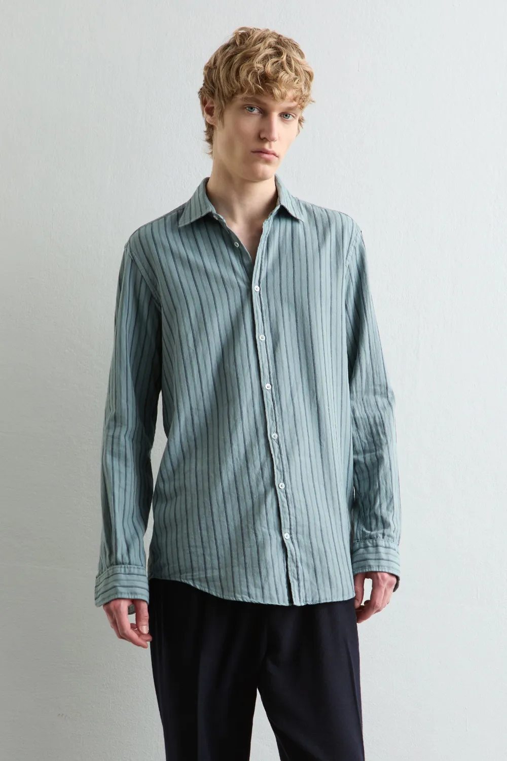 Massimo Alba Genova giacca camicia cotone air blue