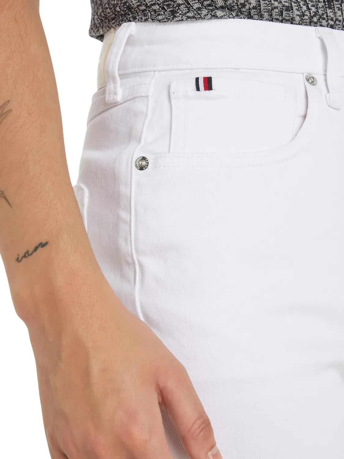 Tommy Hilfiger Straight shorts jeans donna vita alta cotone