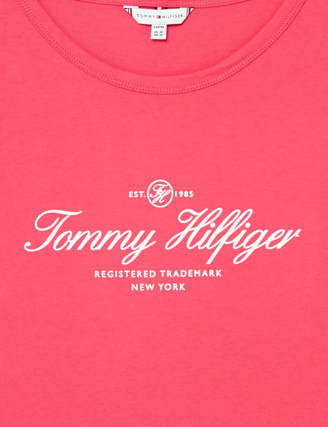 Tommy Hilfiger Open-Neck Basic maglietta donna maniche lunghe scollo aperto