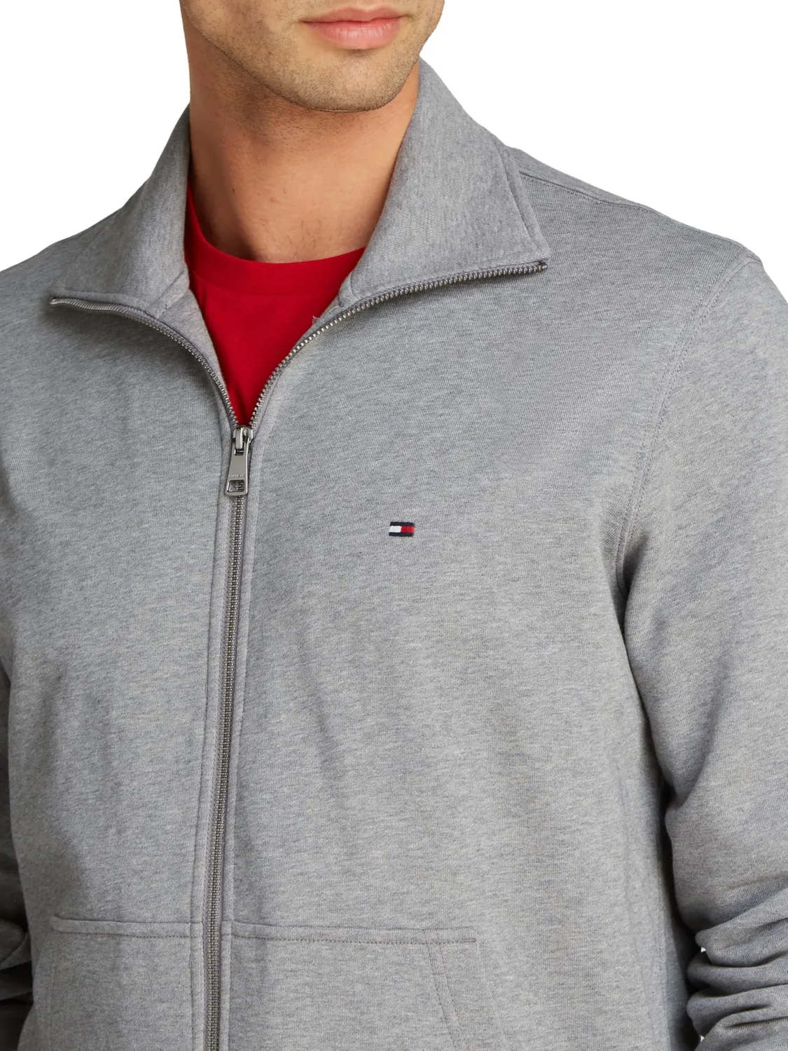 Tommy Hilfiger Essential Terry MW0MW38084 felpa zip grigia
