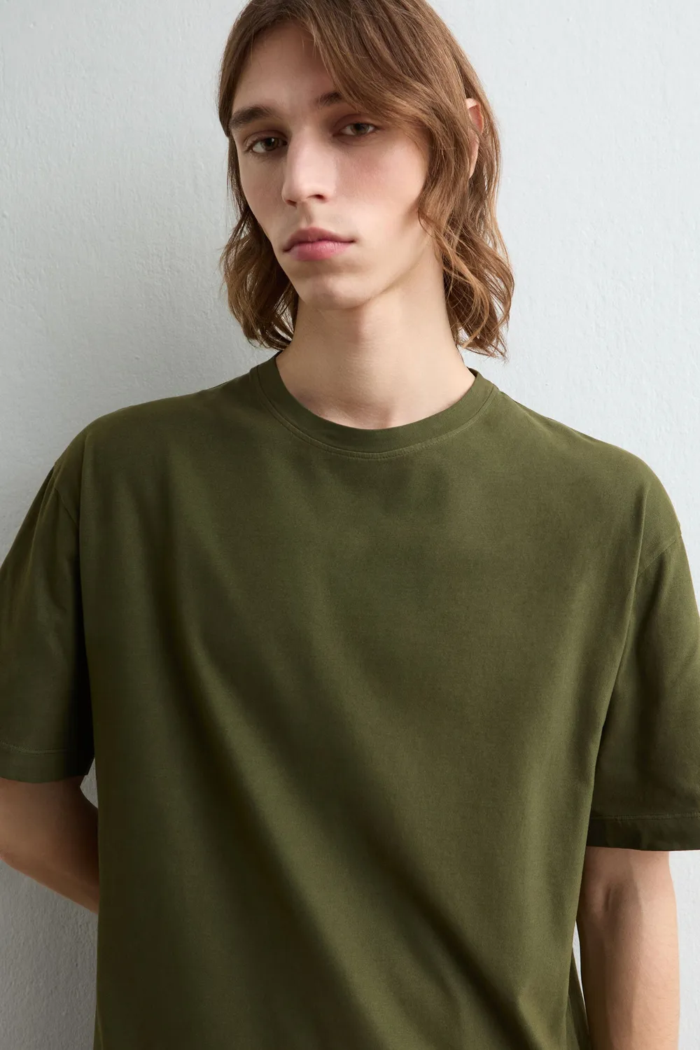 Massimo Alba NEVIS t-shirt cotone verde muschio