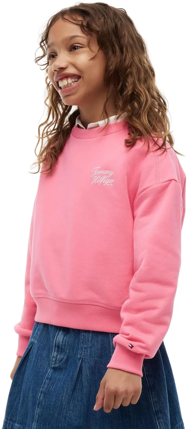 Tommy Hilfiger Script KG0KG09572 felpa bambina 12 anni girocollo
