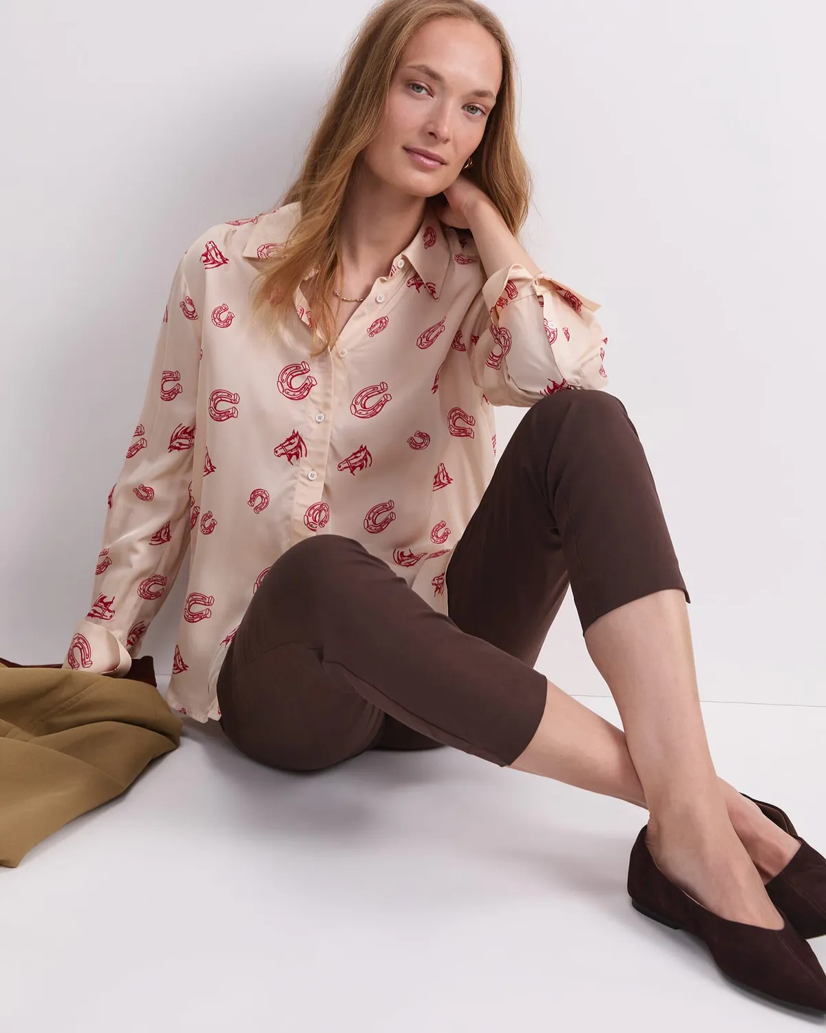 Sportscraft Horse Print camicia viscosa fantasia