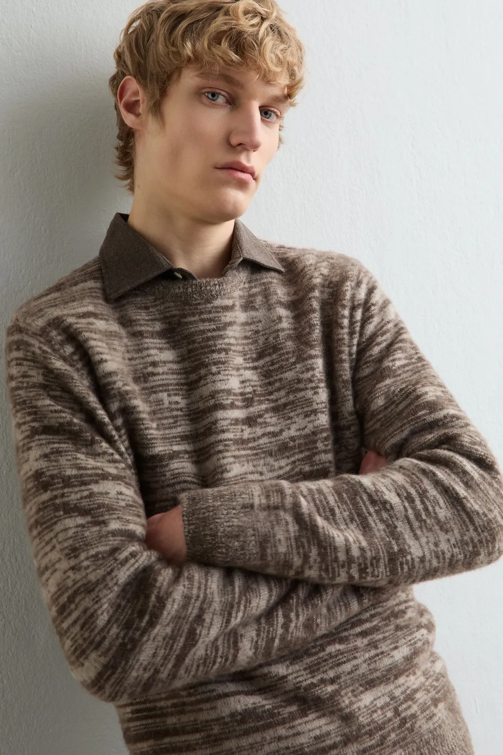 Massimo Alba Kane maglione uomo chicory coffee cashmere