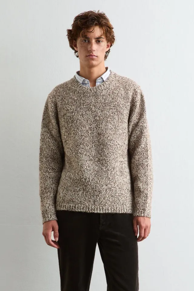Massimo Alba Chad maglione uomo brown lana alpaca