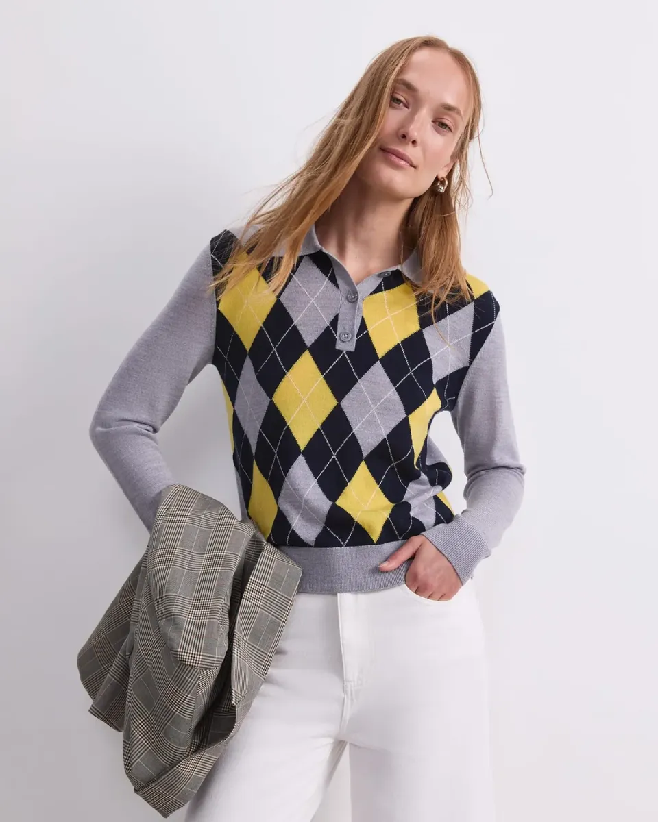 Sportscraft Francis polo merino uomo argyle