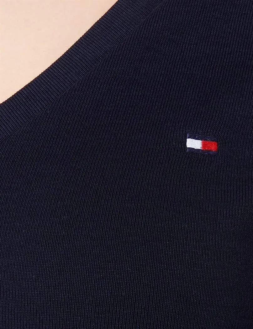 Tommy Hilfiger Cody Rib t-shirt scollo V donna blu
