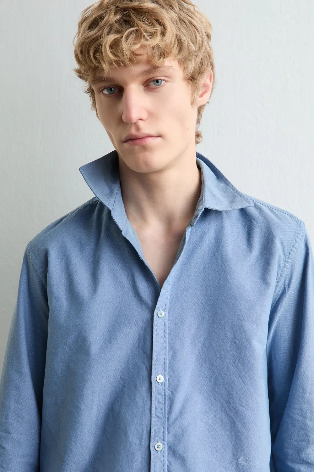 Massimo Alba Genova giacca camicia uomo air blue cotone