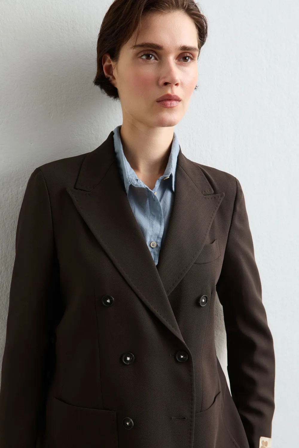 Massimo Alba Carlotta2 giacca doppiopetto donna brown lana