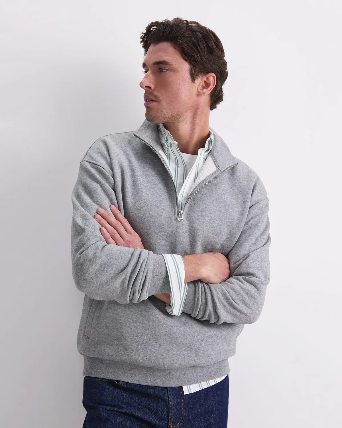 Sportscraft Quarter Zip Sweatshirt felpa uomo cotone