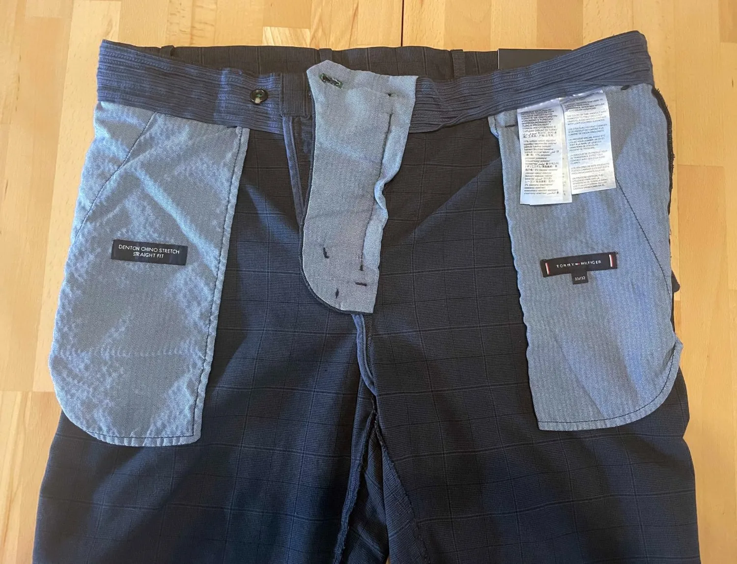 Tommy Hilfiger Denton Satin Straight Fit chino uomo blu