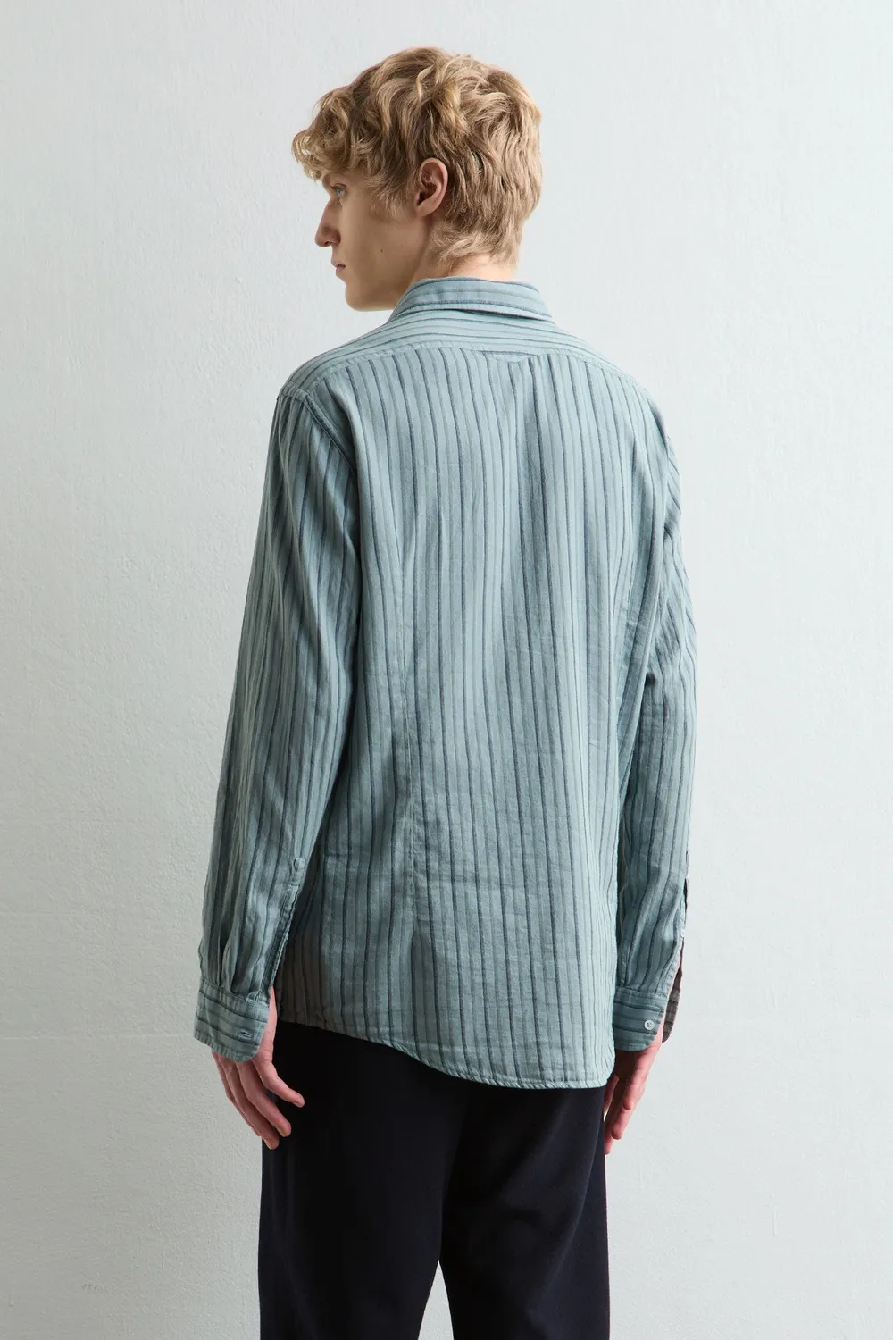Massimo Alba Genova giacca camicia cotone air blue