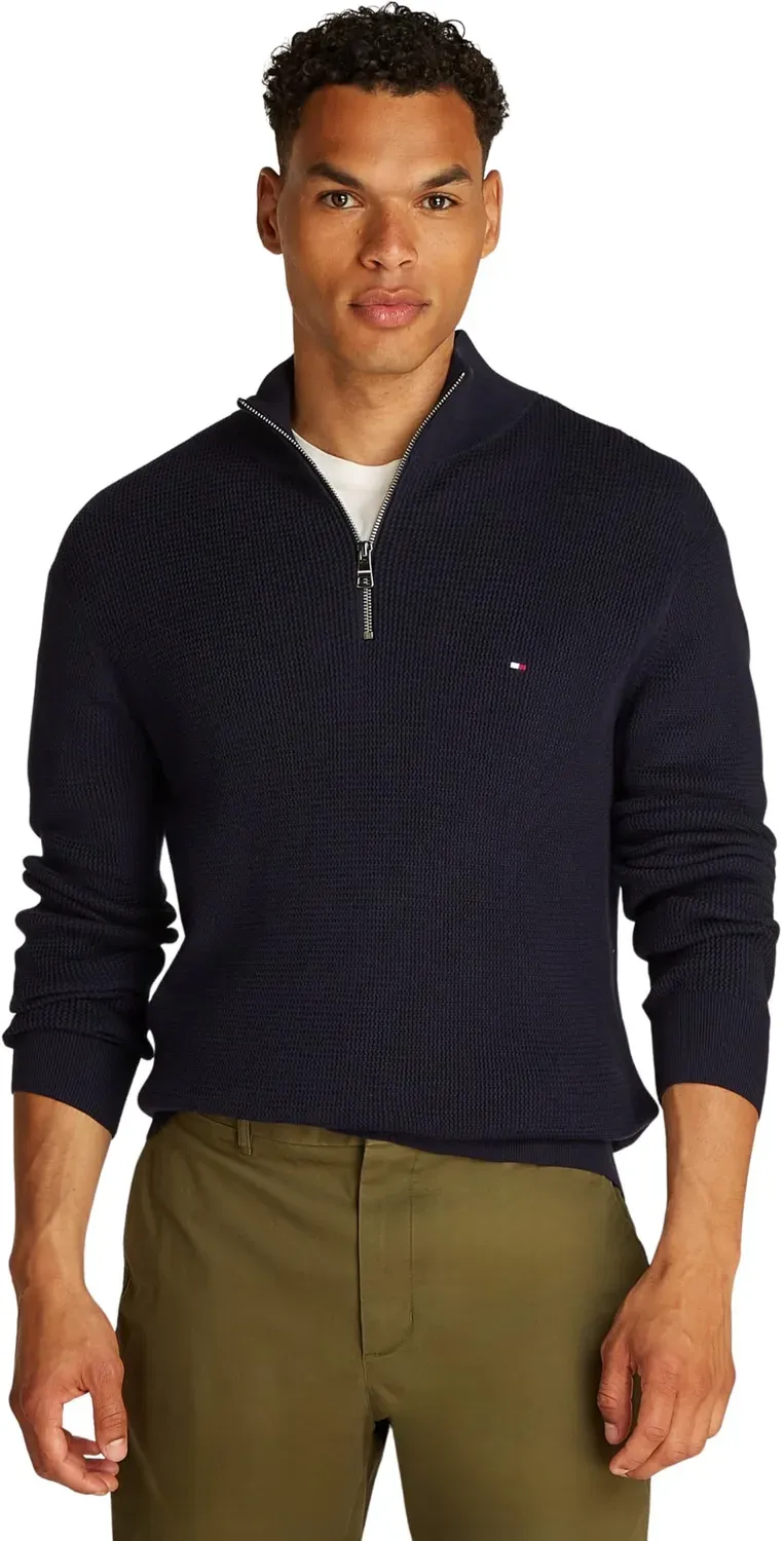 Tommy Hilfiger Racking Structure maglione zip cotone Vessel Blue