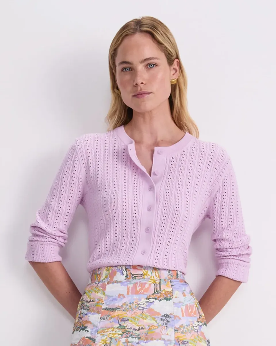 Sportscraft Elka cardigan cotone donna punto traforato