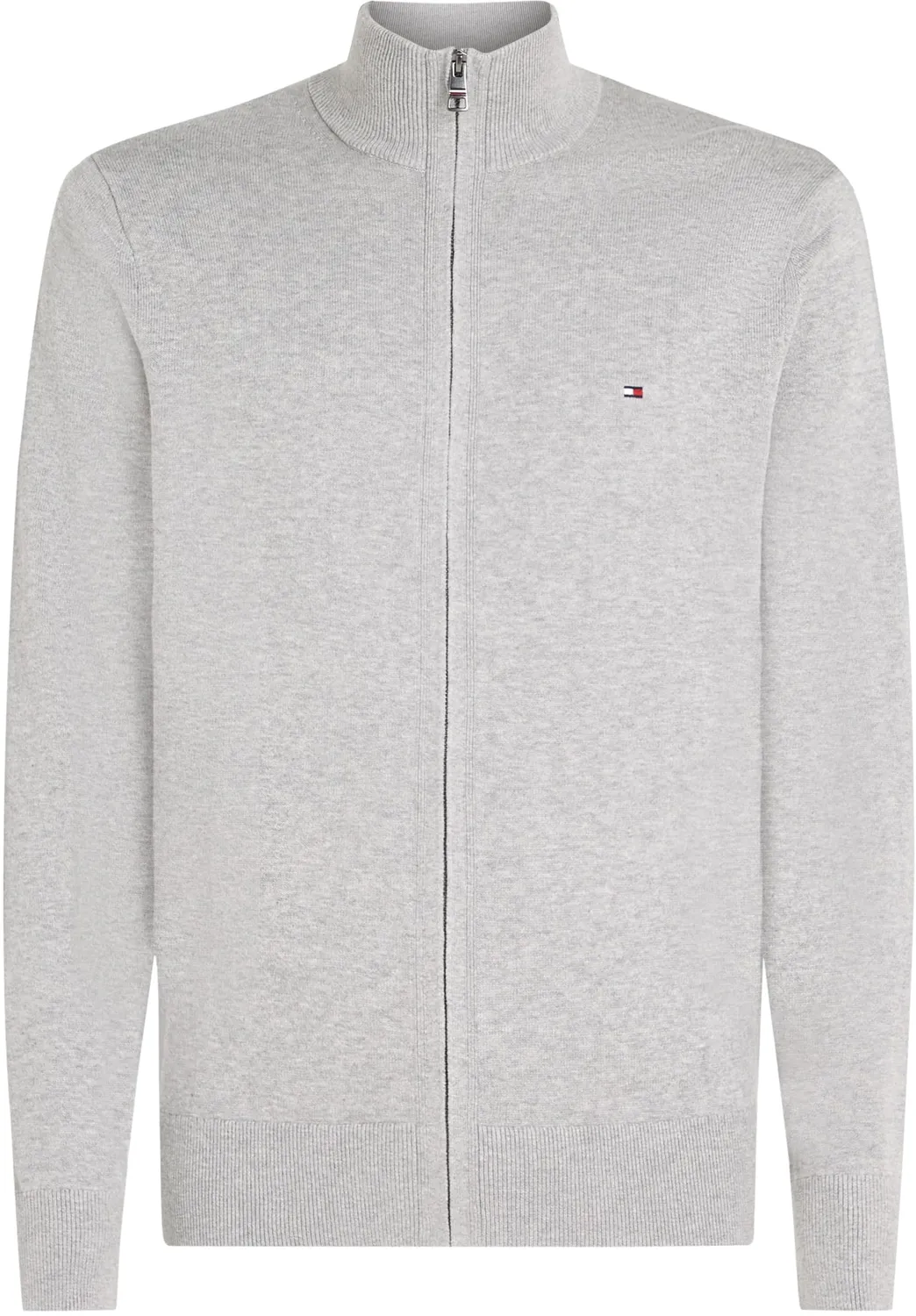 Tommy Hilfiger Essential Cotton Zip Thru pullover zip uomo nero