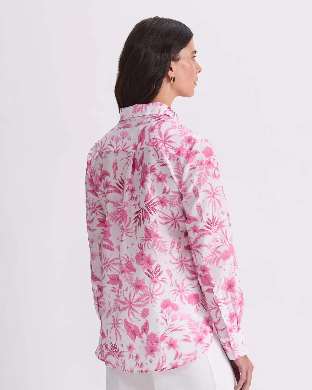 Sportscraft Cotton Silk Palm camicia donna stampa palme