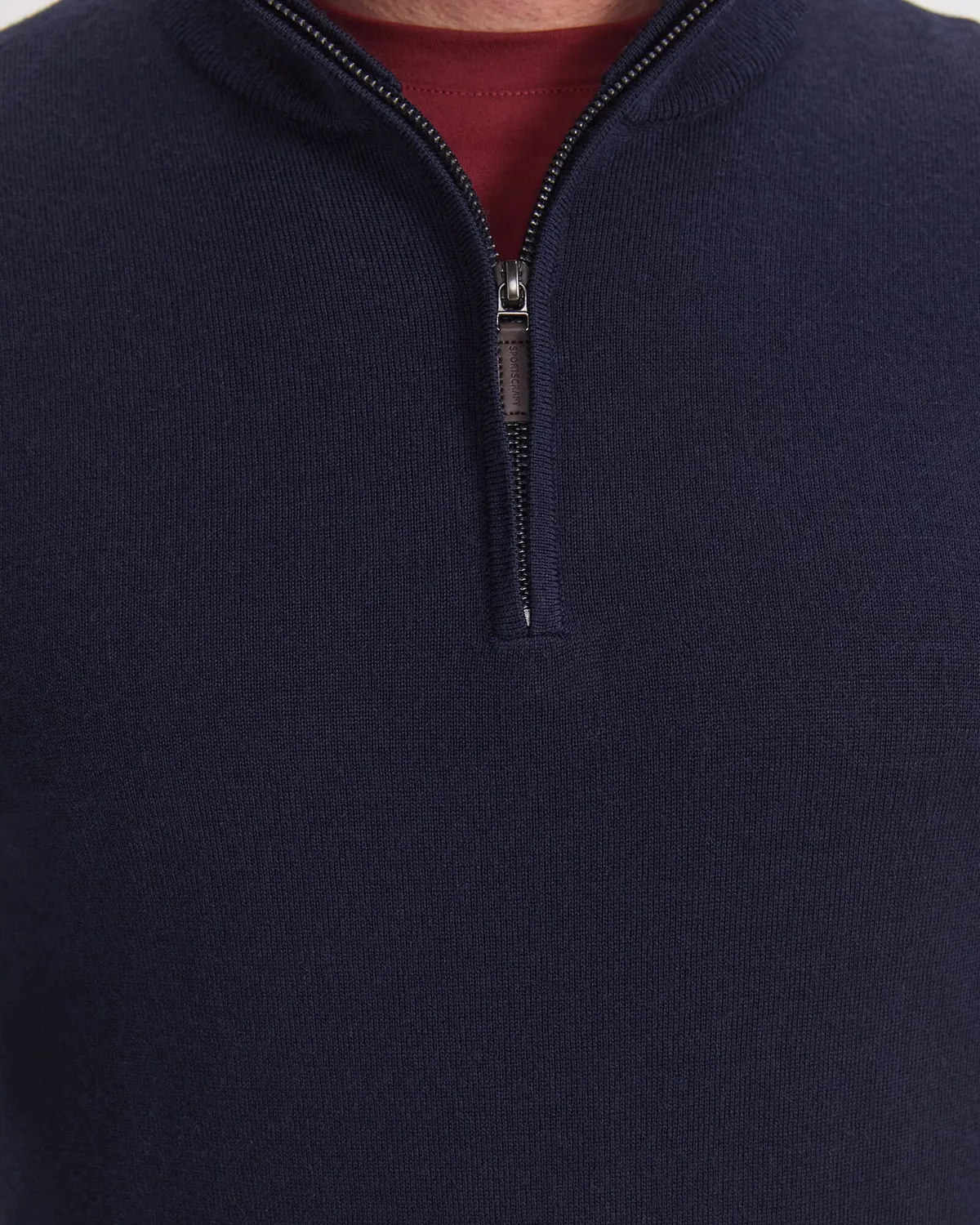 Sportscraft Merino Quarter Zip maglione lana uomo