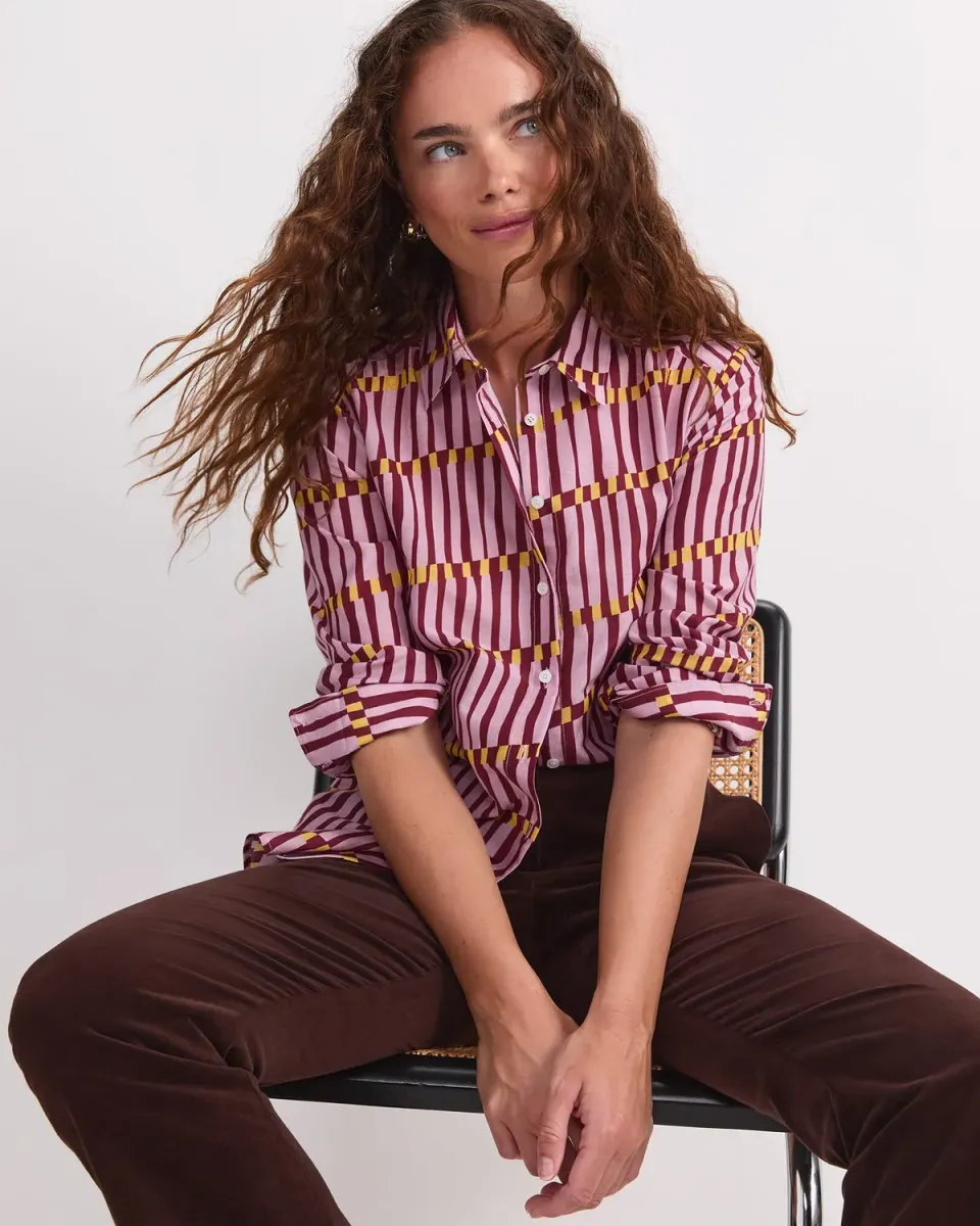 Sportscraft Rani camicia cotone seta fantasia geo