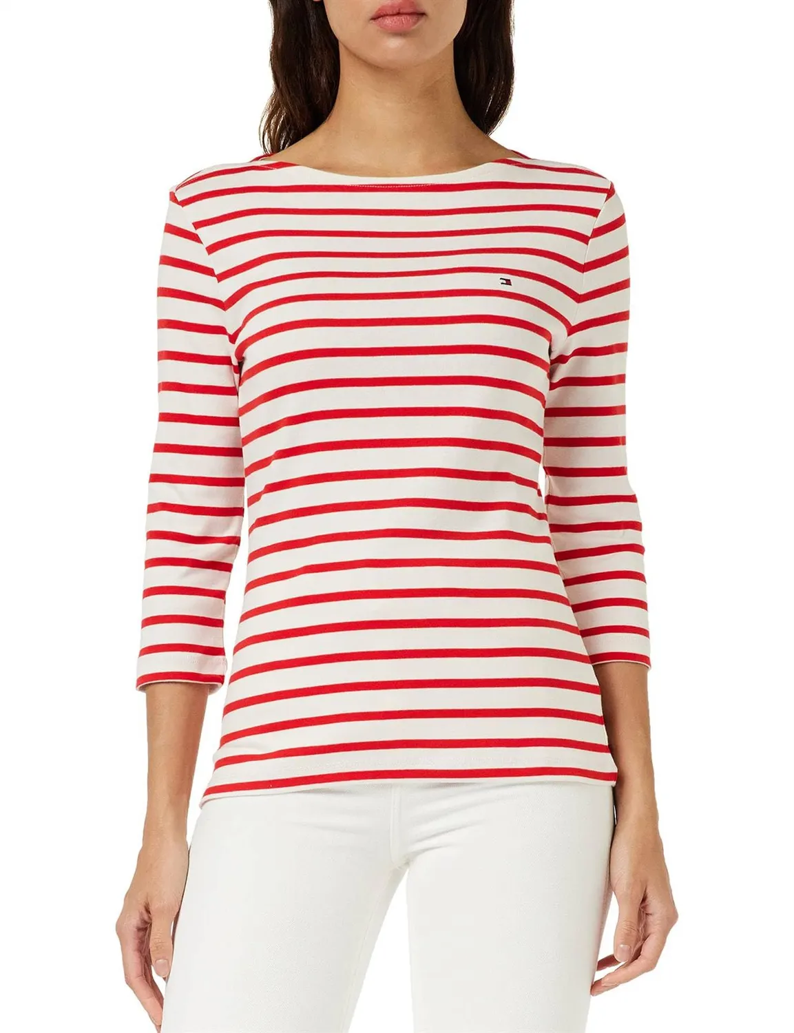 Tommy Hilfiger Slim Cody Rib Top Donna Desert Sky