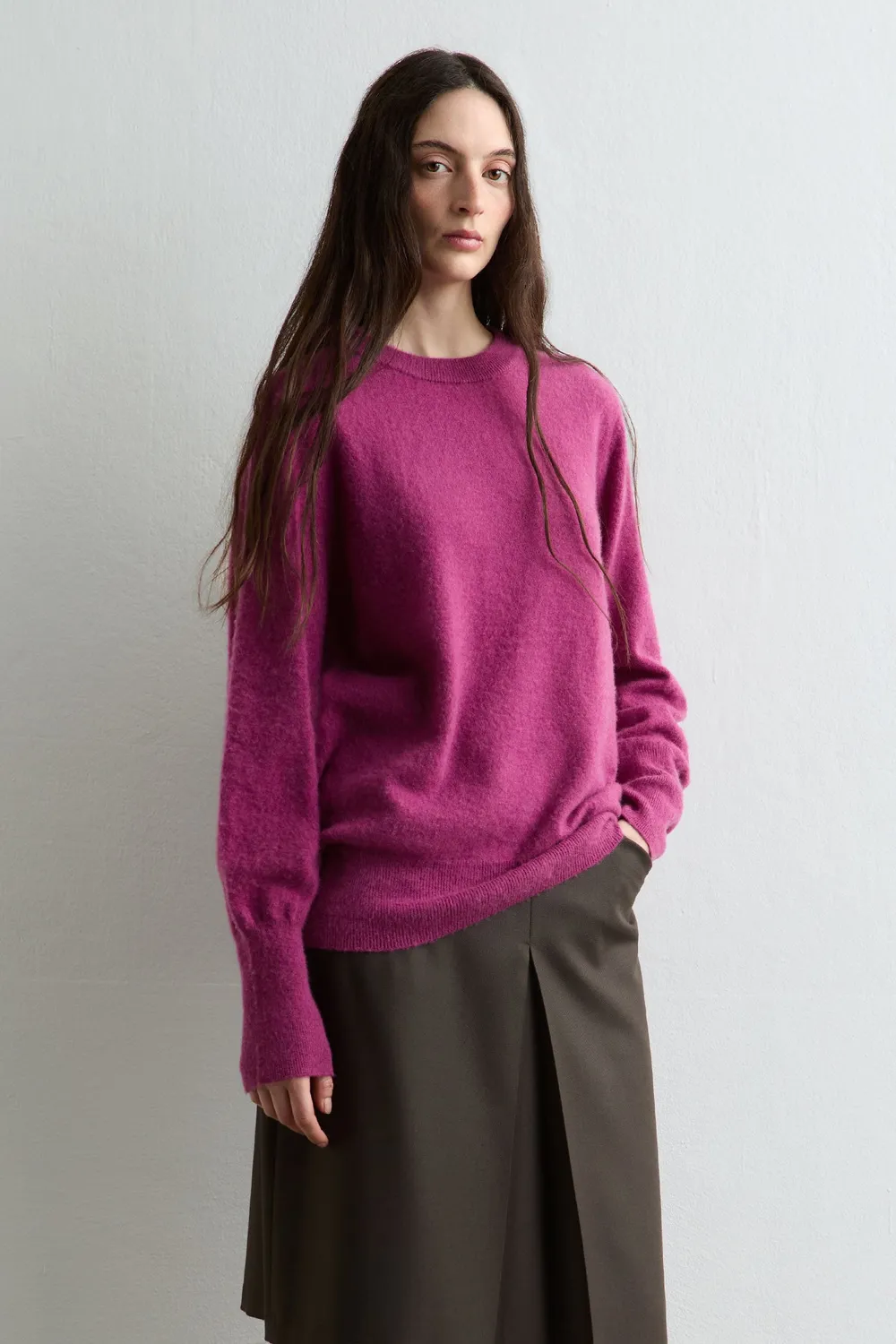 Massimo Alba Amalia maglione cashmere mulberry