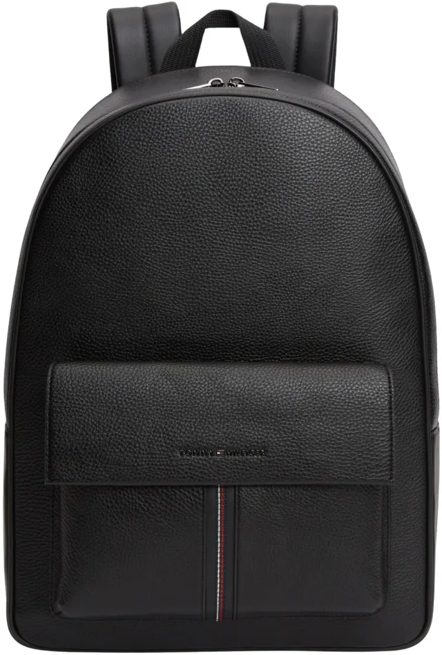 Tommy Hilfiger Central Backpack zaino nero con tasca esterna