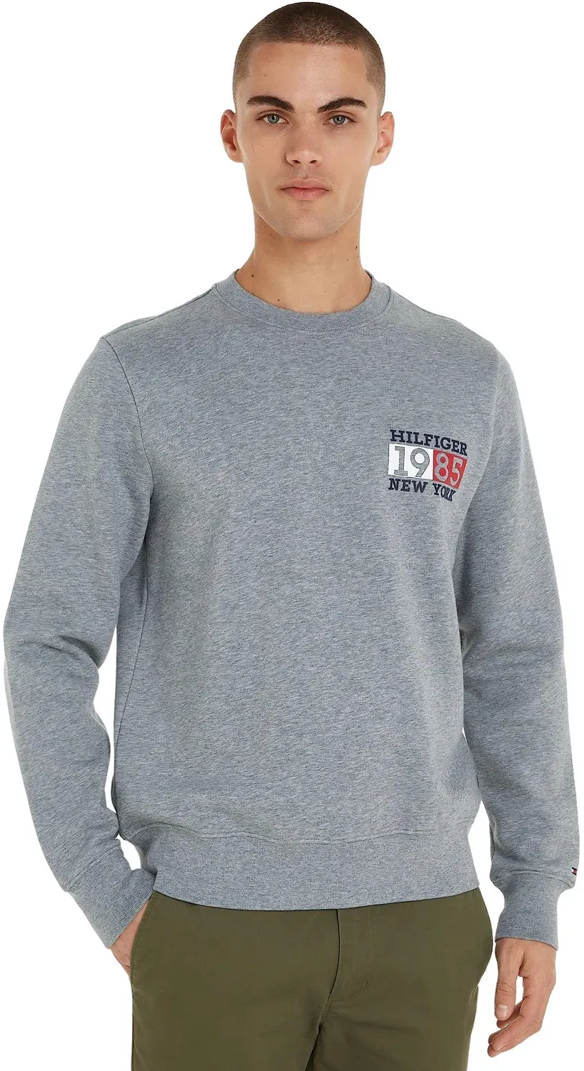 Tommy Hilfiger felpa uomo girocollo grigia medium grey XS