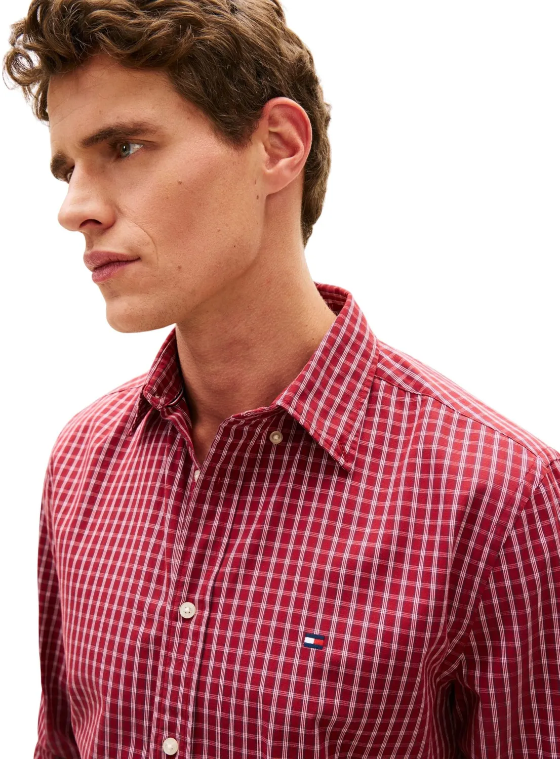 Tommy Hilfiger Flex Poplin MW0MW42430 Camicia Uomo L Check