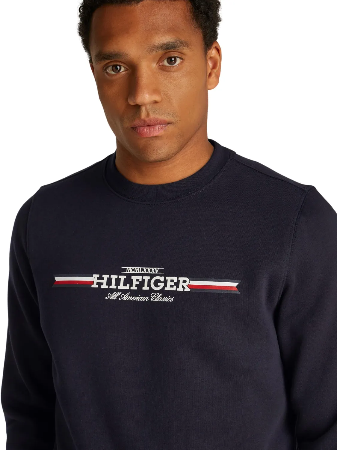 Tommy Hilfiger felpa girocollo uomo scollo rotondo