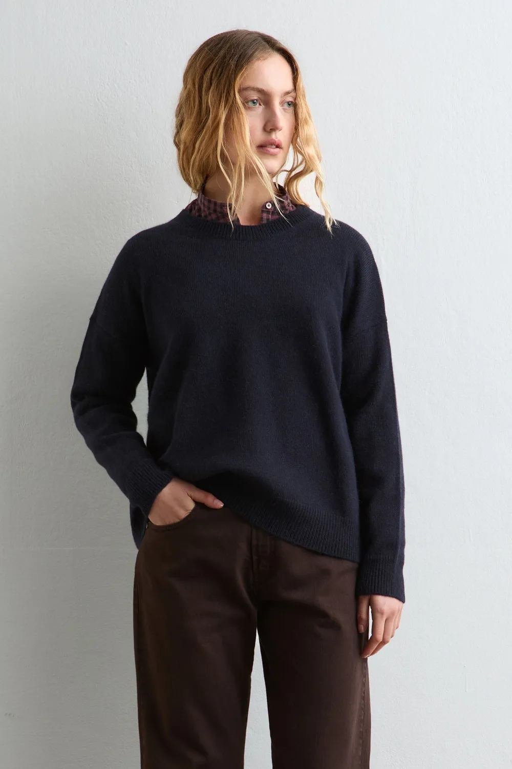 Massimo Alba Francesca maglione donna Blu cashmere alpaca
