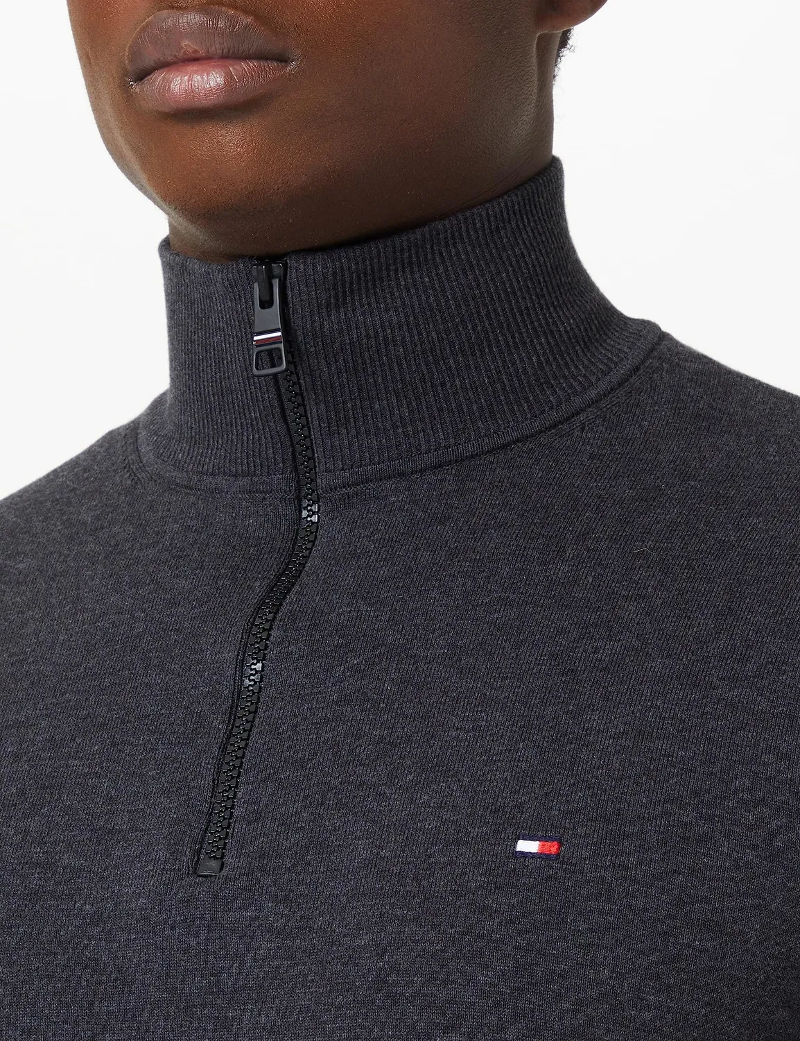 Tommy Hilfiger maglione uomo zip 3XL cotone blu