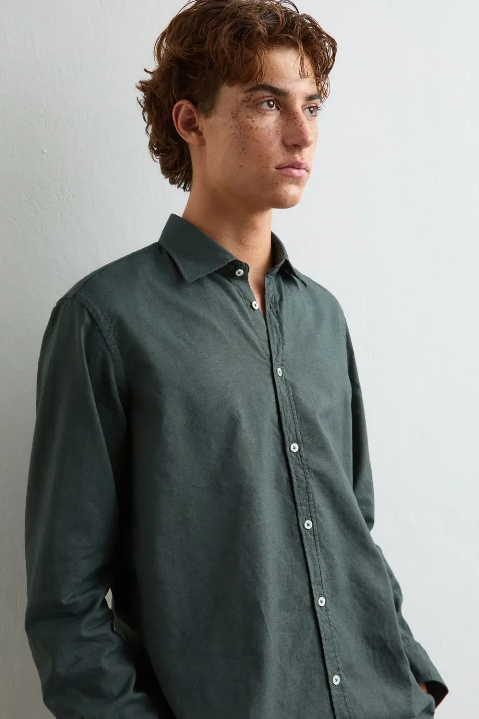 Massimo Alba Genova camicia cotone verde forest night