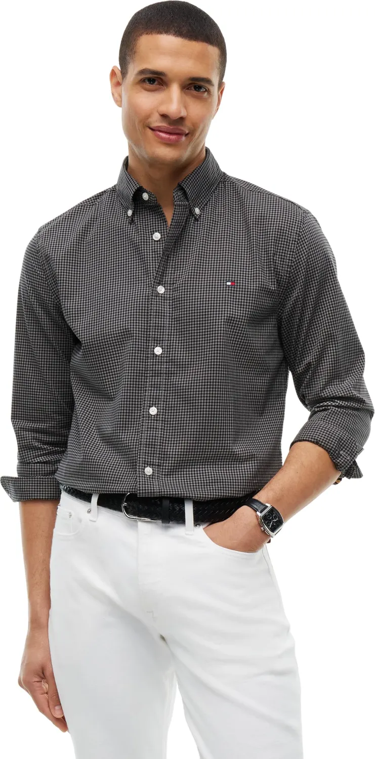 Tommy Hilfiger Flex Poplin Gingham camicia uomo quadri