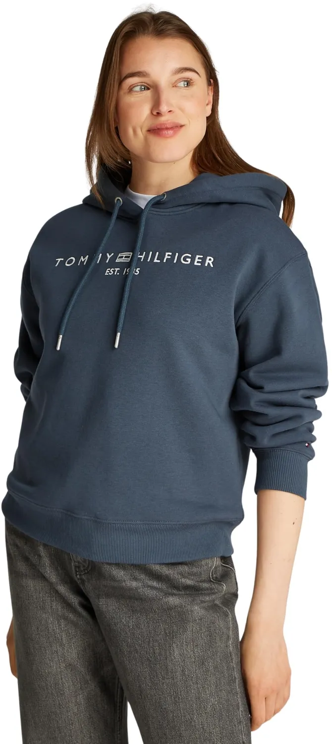 Tommy Hilfiger felpa donna con cappuccio regular fit rosa
