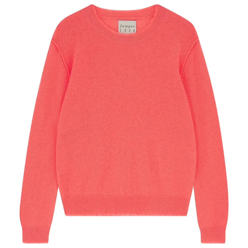 JUMPER 1234 Cashmere Distressed Crew maglione corallo leggero