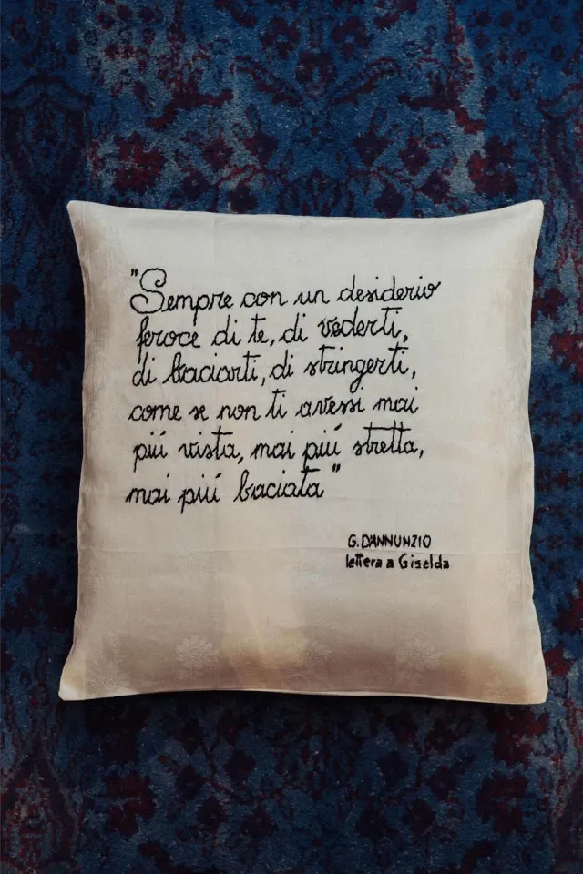 Massimo Alba Pillow cuscino arredo wblack ricamato mano
